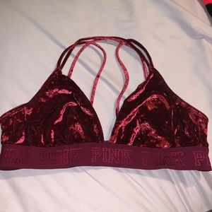 Pink Brand. Red velvet bra